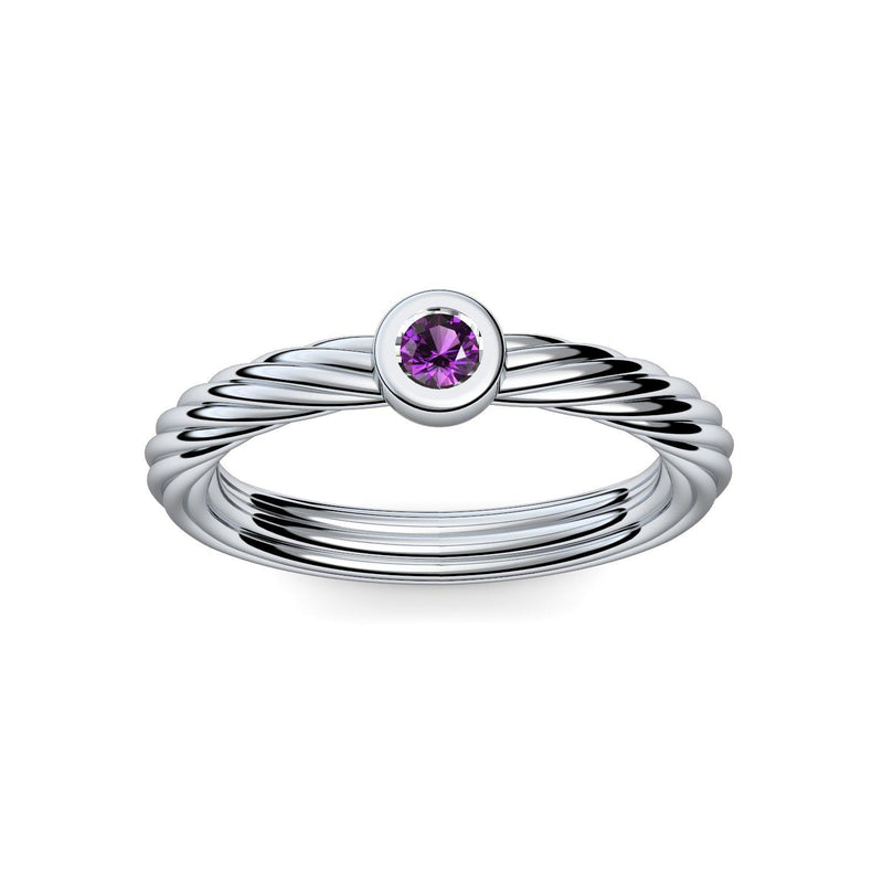 Ring Geflochten Silber Amethyst