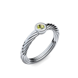 Ring Geflochten Silber Peridot