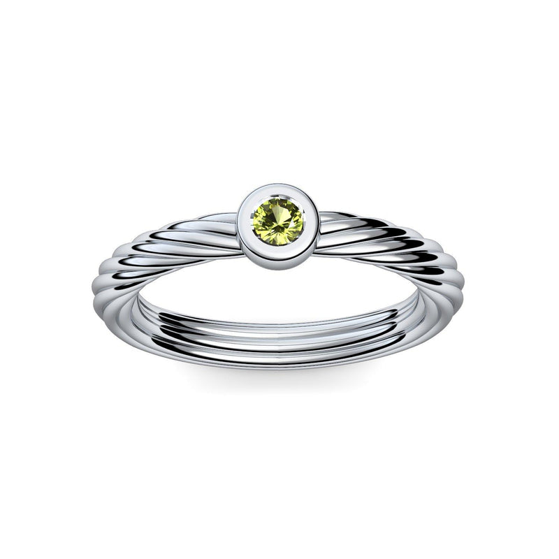 Ring Geflochten Silber Peridot