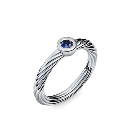 Ring Geflochten Silber Saphir