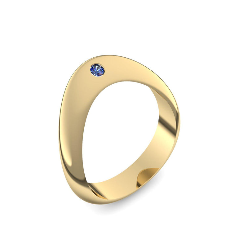 Ring Geschwungen Gelbgold Saphir