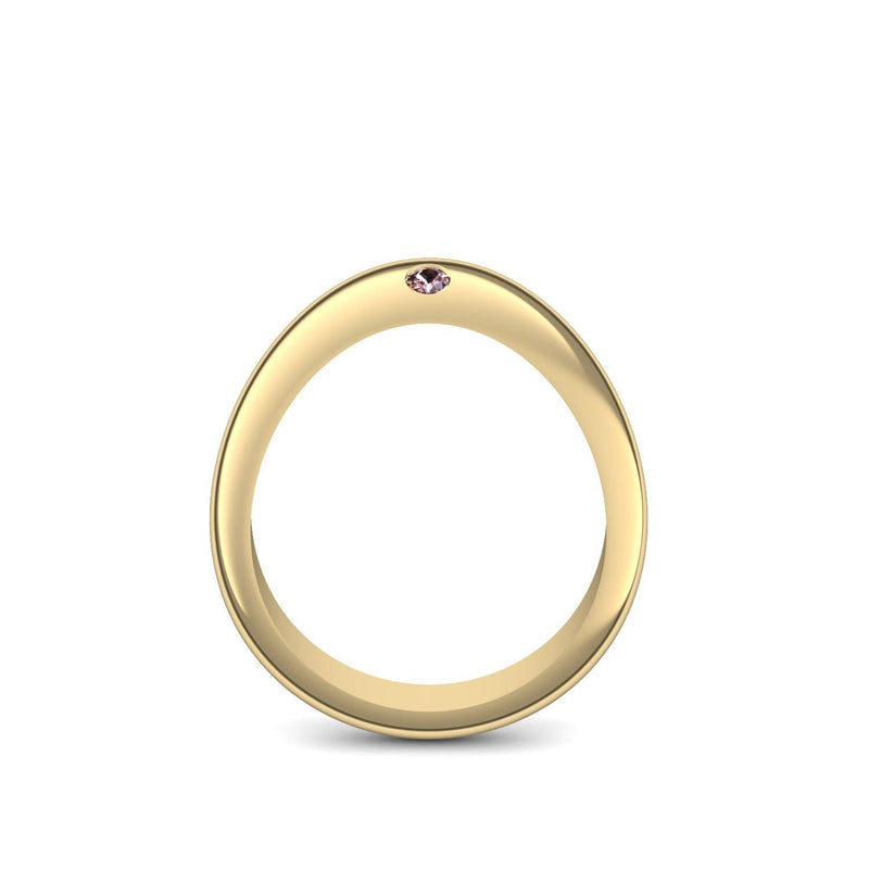 Ring Geschwungen Gelbgold Turmalinpink