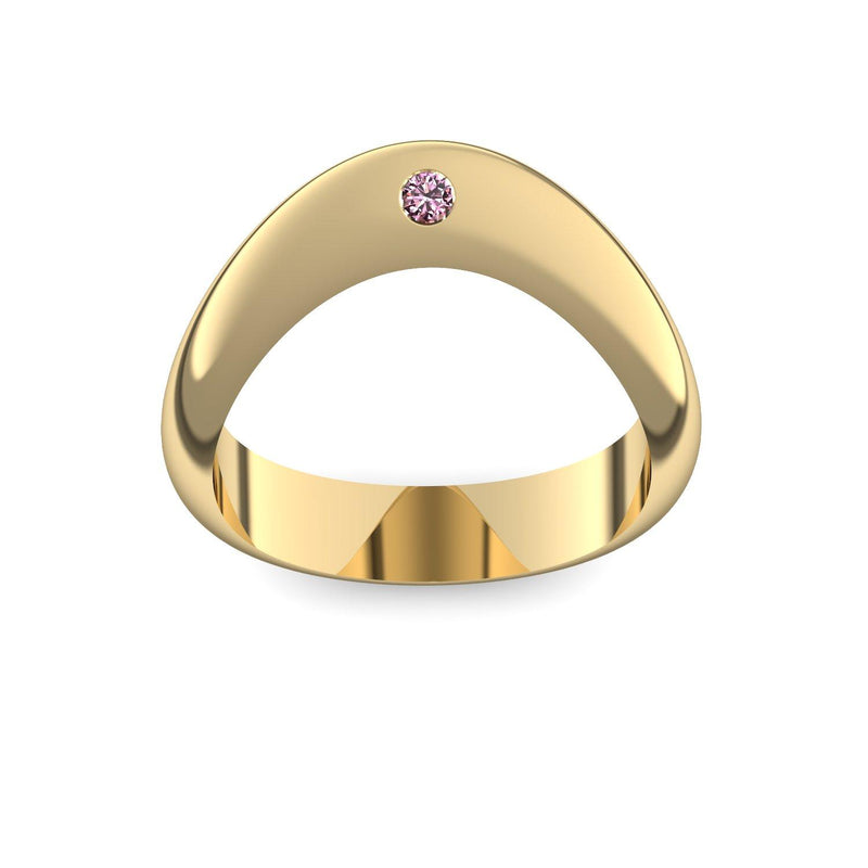 Ring Geschwungen Gelbgold Turmalinpink