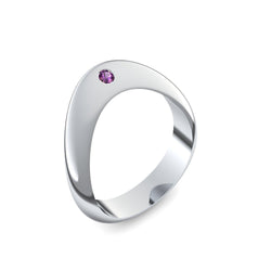 Ring Geschwungen Platin Amethyst