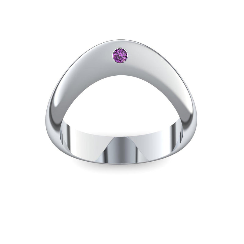 Ring Geschwungen Platin Amethyst