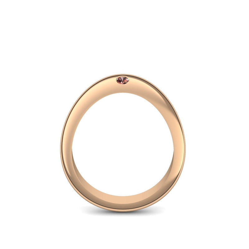 Ring Geschwungen Rosegold Granat