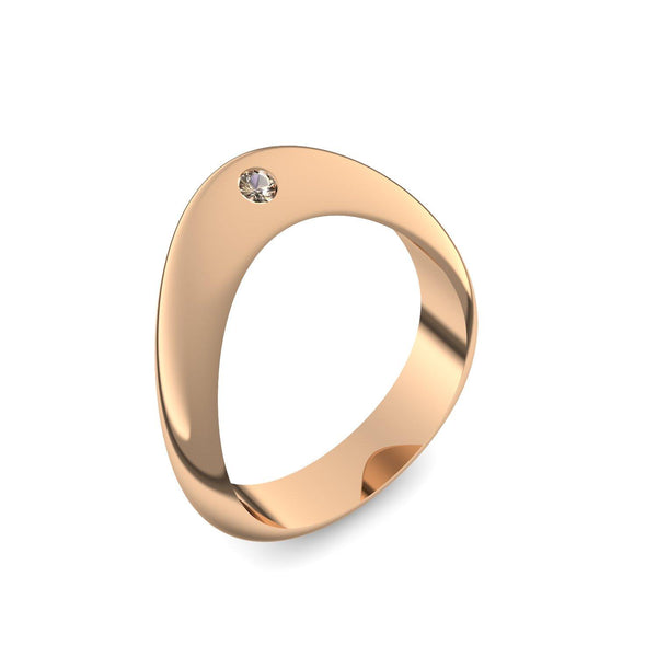 Ring Geschwungen Rosegold Rauchquarz