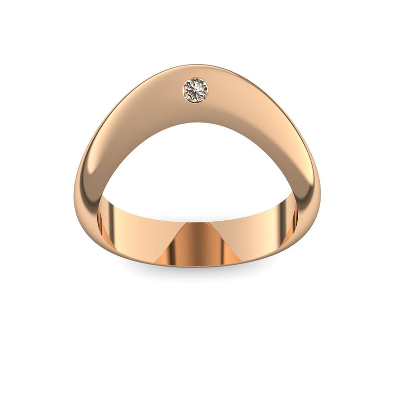 Ring Geschwungen Rosegold Rauchquarz