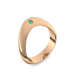 Ring Geschwungen Rosegold Smaragd