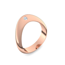 Ring Geschwungen Rotgold Aquamarin