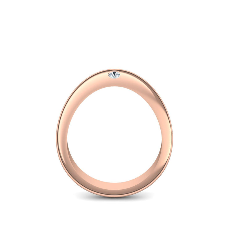 Ring Geschwungen Rotgold Aquamarin