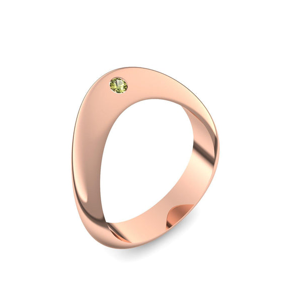 Ring Geschwungen Rotgold Peridot