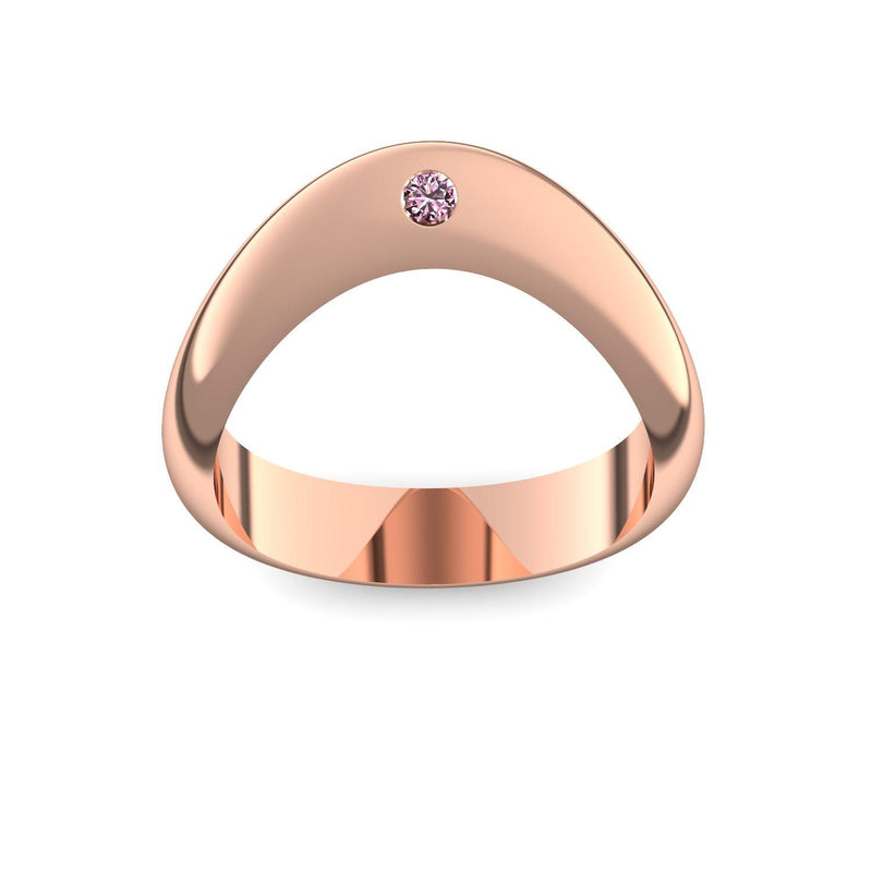 Ring Geschwungen Rotgold Turmalinpink