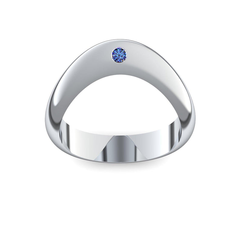 Ring Geschwungen Silber Saphir