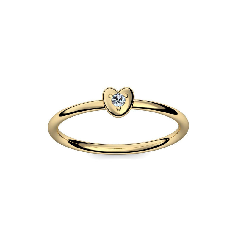 Ring Herz Gelbgold Blautopas