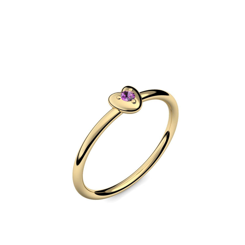 Ring Herz Gelbgoldvergoldet Amethyst