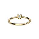 Ring Herz Gelbgoldvergoldet Aquamarin