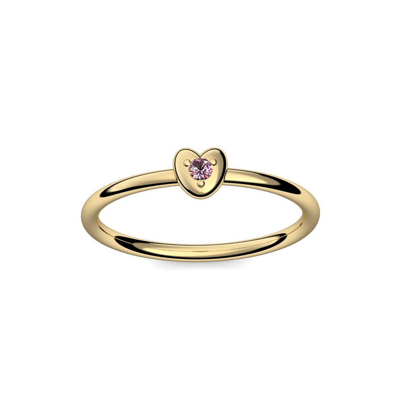 Ring Herz Gelbgoldvergoldet Turmalinpink