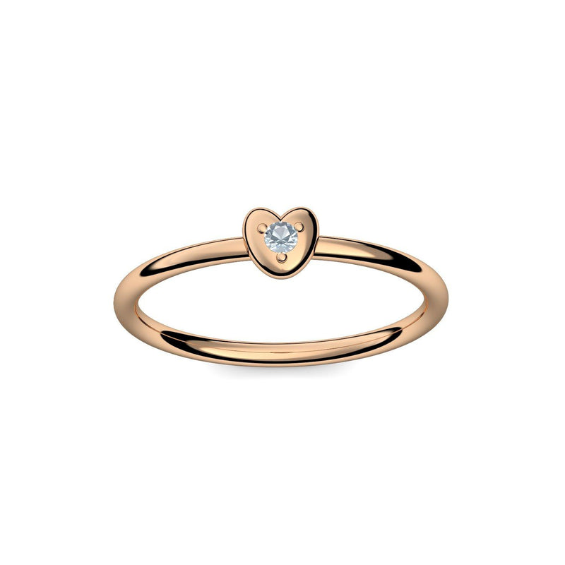 Ring Herz Rosegoldvergoldet Aquamarin