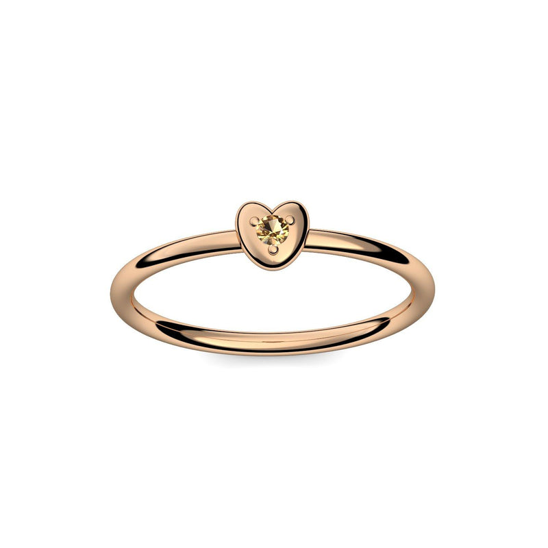 Ring Herz Rosegoldvergoldet Citrin