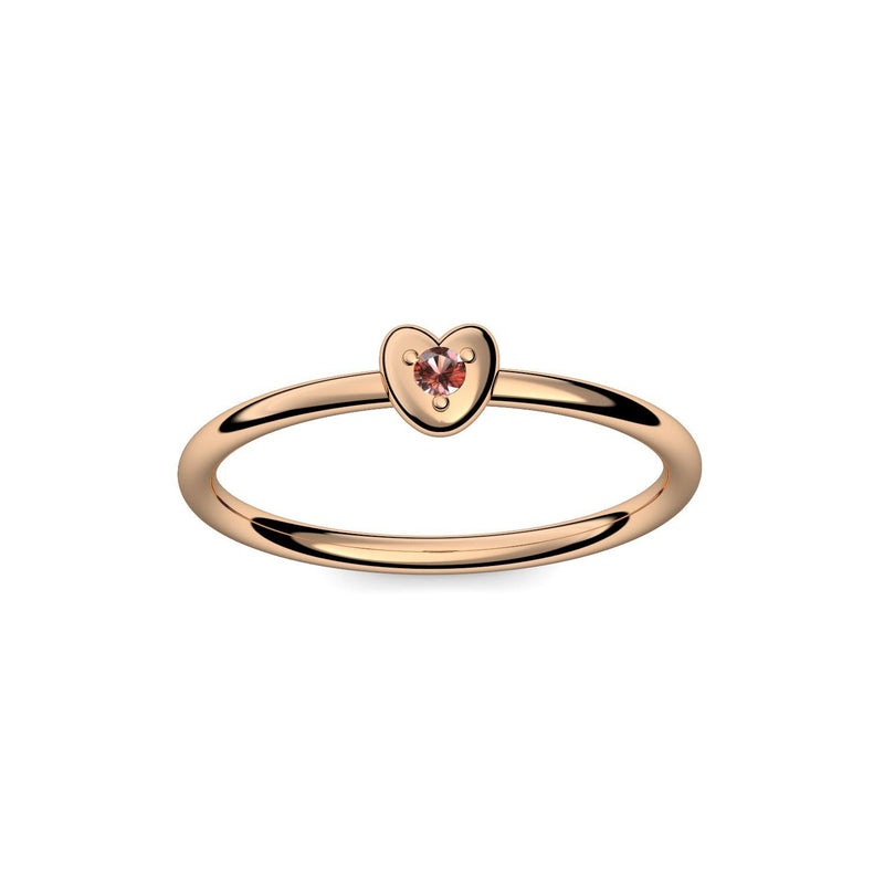 Ring Herz Rosegoldvergoldet Granat