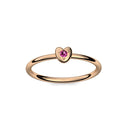 Ring Herz Rosegoldvergoldet Rubin