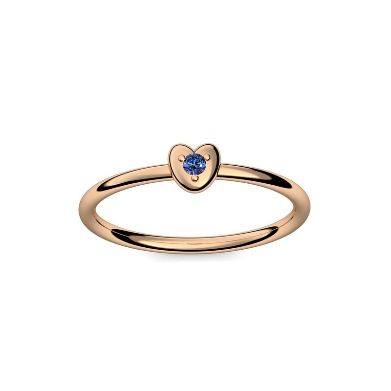 Ring Herz Rosegoldvergoldet Saphir