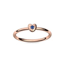 Ring Herz Rotgoldvergoldet Saphir
