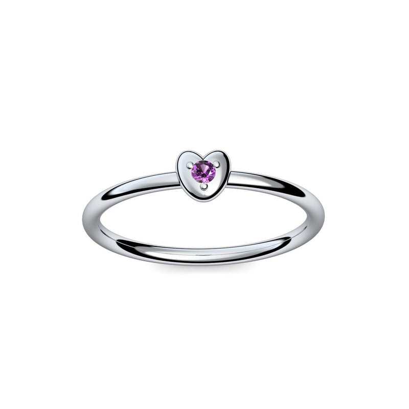 Ring Herz Silber Amethyst