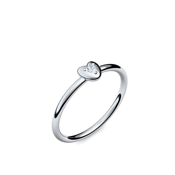 Ring Herz Silber Aquamarin