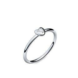 Ring Herz Silber Brillant