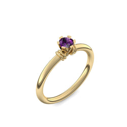 Ring Klassisch Gelbgoldvergoldet Amethyst