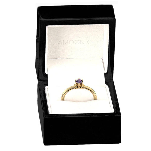 Ring Klassisch Gelbgoldvergoldet Amethyst