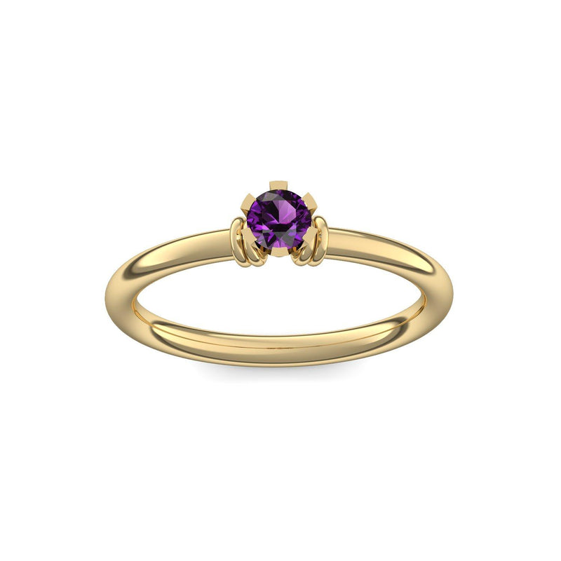 Ring Klassisch Gelbgoldvergoldet Amethyst