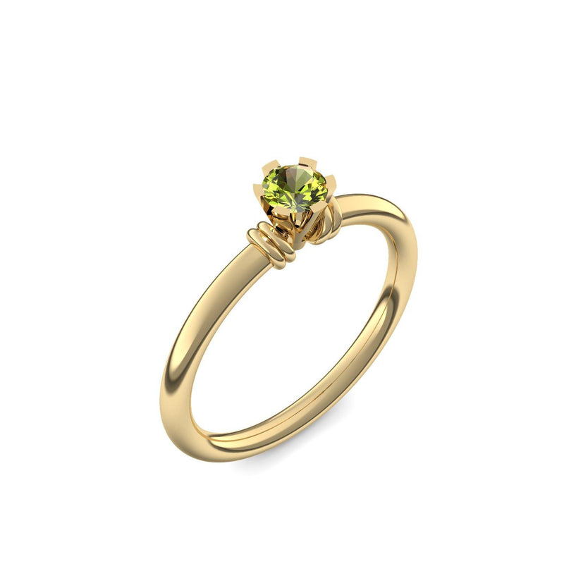 Ring Klassisch Gelbgoldvergoldet Peridot