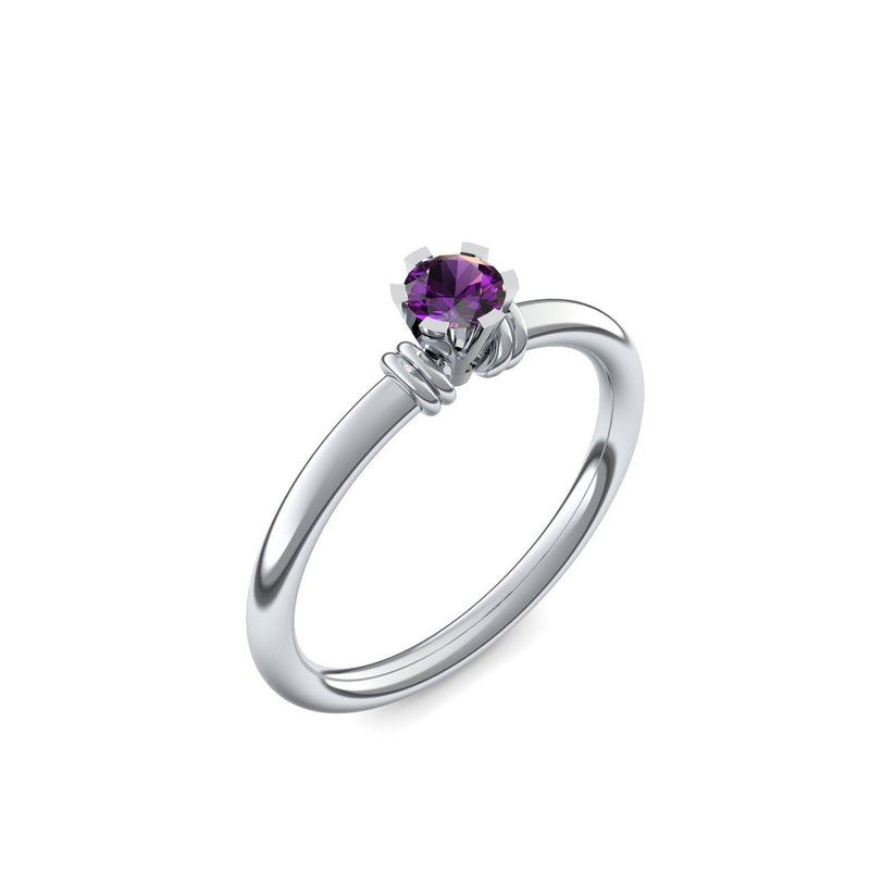 Ring Klassisch Platin Amethyst