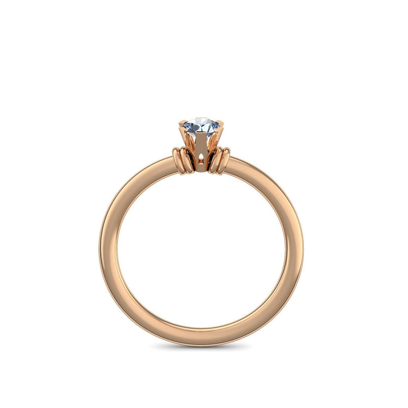 Ring Klassisch Rosegold Blautopas