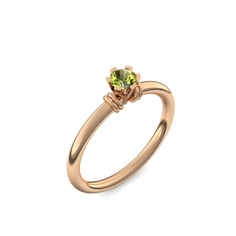 Ring Klassisch Rosegold Peridot