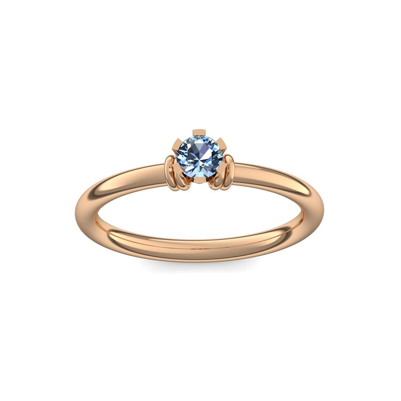 Ring Klassisch Rosegoldvergoldet Blautopas