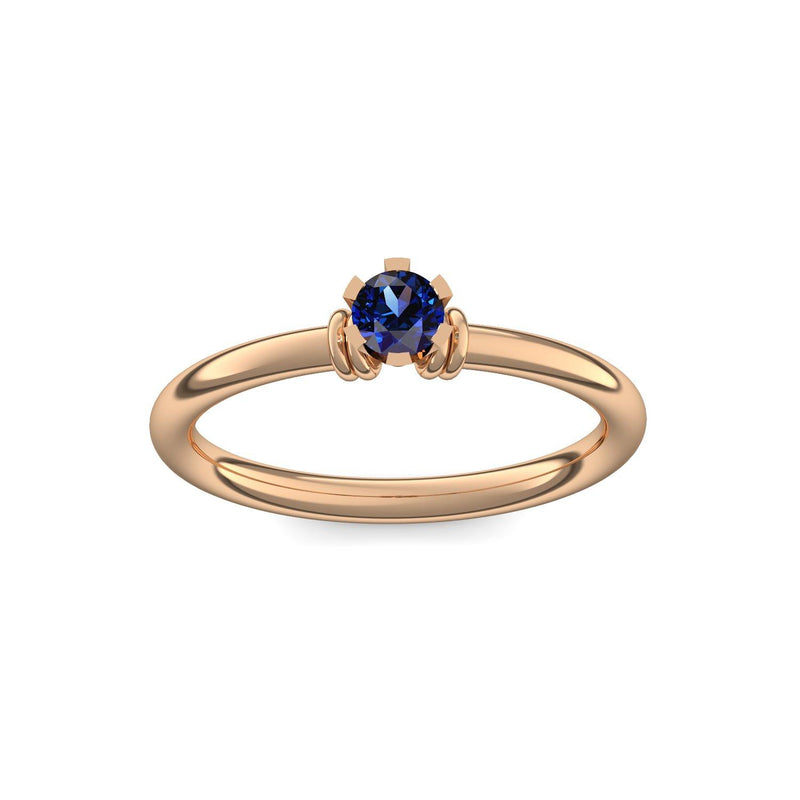 Ring Klassisch Rosegoldvergoldet Saphir