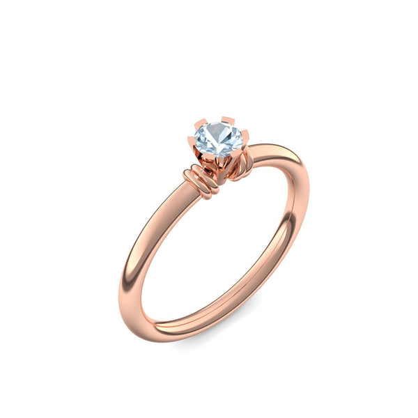 Ring Klassisch Rotgold Aquamarin