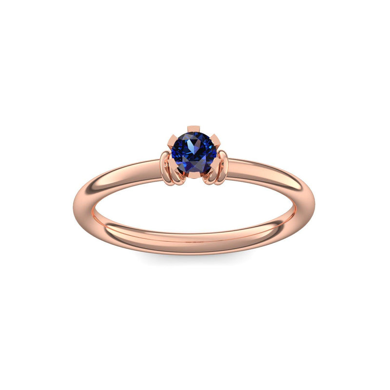 Ring Klassisch Rotgold Saphir