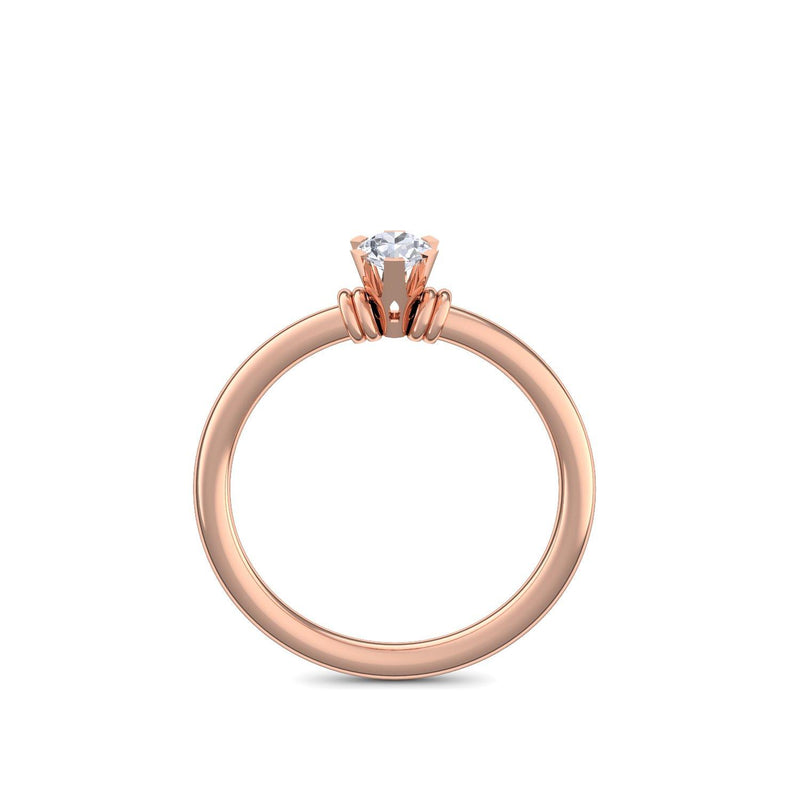 Ring Klassisch Rotgold Zirkonia