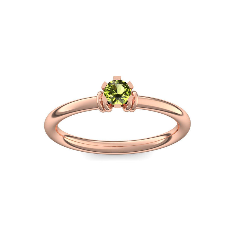 Ring Klassisch Rotgoldvergoldet Peridot