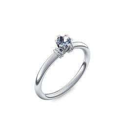 Ring Klassisch Silber Blautopas