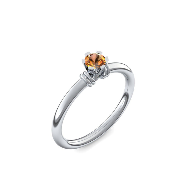 Ring Klassisch Weissgold Citrin