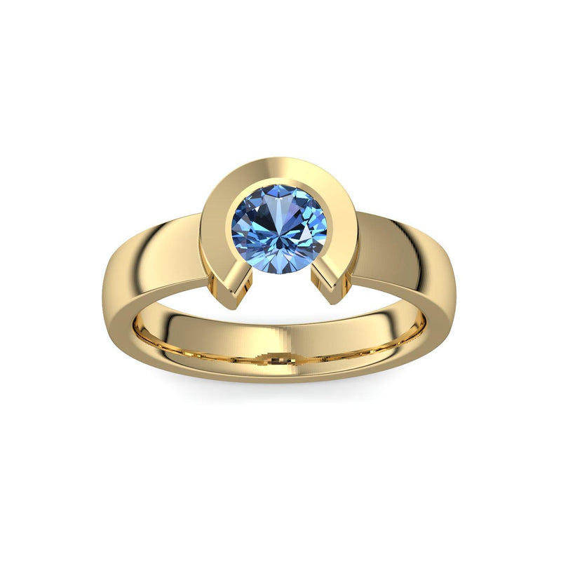 Ring Offen Gelbgold Blautopas