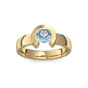 Ring Offen Gelbgoldvergoldet Aquamarin