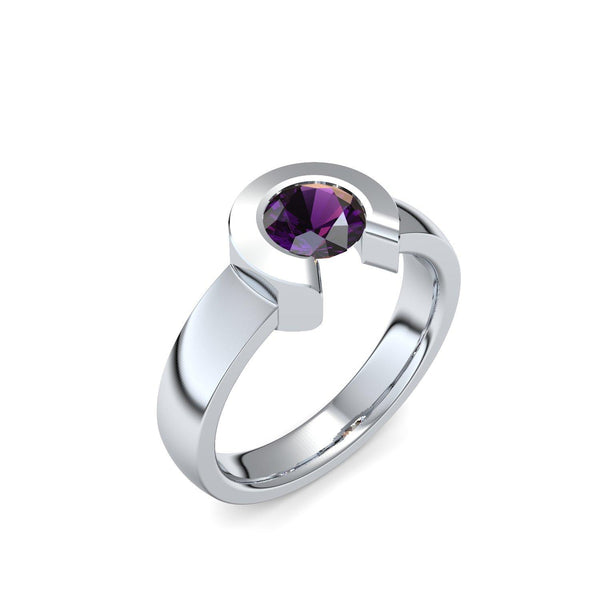 Ring Offen Platin Amethyst