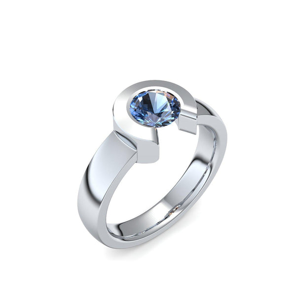 Ring Offen Platin Blautopas